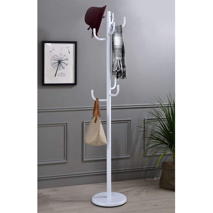 Металева вішалка для одягу IDIMEX Mila з 8 гачками, практична підставка для одягу, стійка