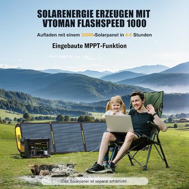 Електростанція VTOMAN FlashSpeed 1000 сонячна панель 220 Вт, LiFePO4 828 Втгод, 3x1000 Вт змінного струму, ДБЖ, 100 ВТ USB-C
