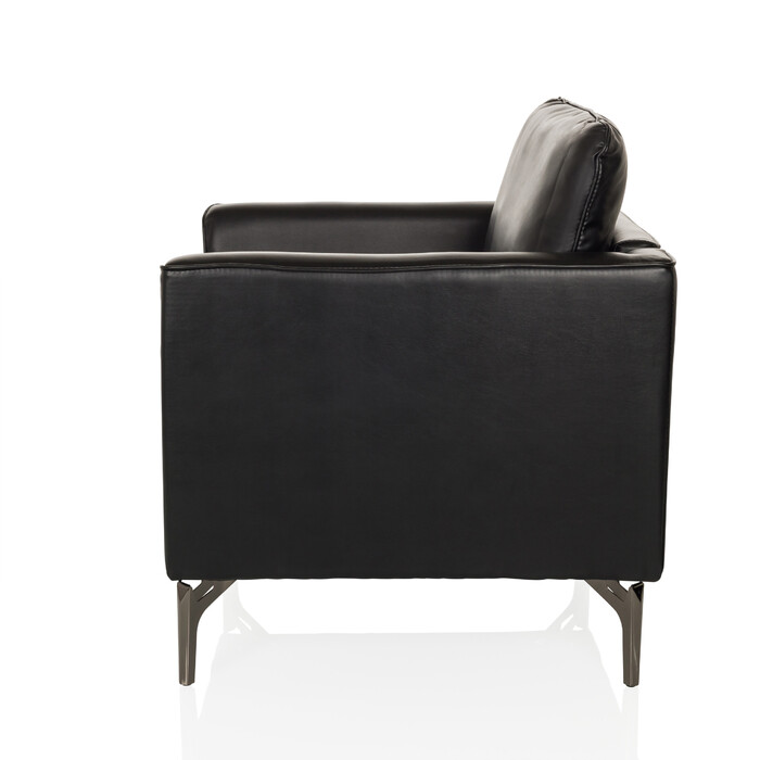 Крісло-релакс / Одномісне крісло BAVERO з екошкіри чорного кольору hjh OFFICE