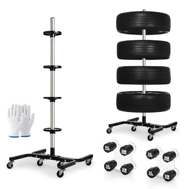 Стійка для шин на коліщатках - органайзер для зберігання автопокришок, до 150 кг