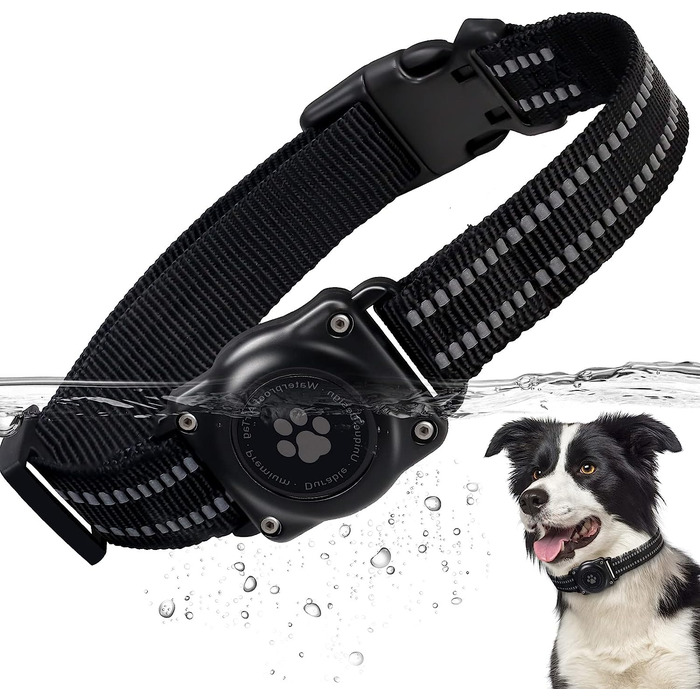 Нашийник для собак JIARUI Airtag GPS 18-63,5 см чорний
