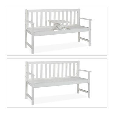 Відпочинкова лавка Relaxdays з білим столиком