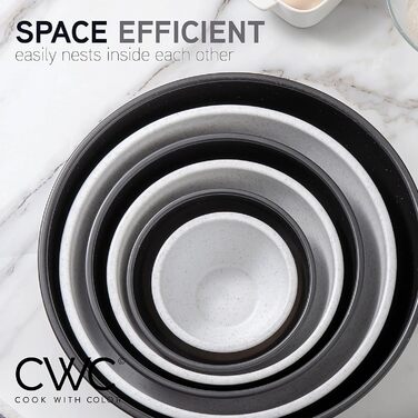 Набір мисок для приготування їжі Cook With Color (12 шт.) з кришками TPR – чорний та білий