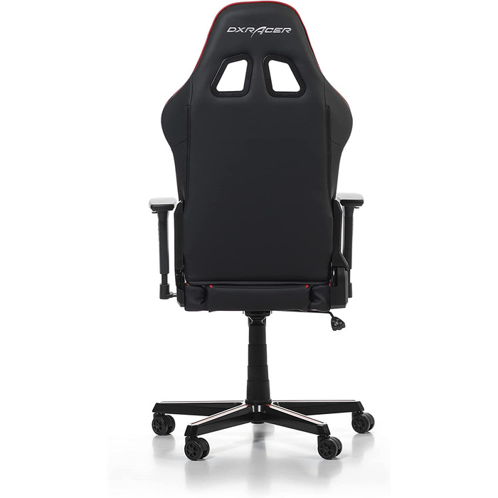 Геймерське крісло DXRacer Prince P08, шкірозамінник, чорне-червоне, для людей зростом до 185 см