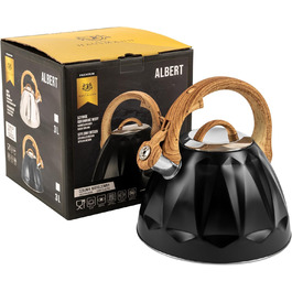 Чайник Karl Hausmann 3L з автоматичним свистком для індукційних, газових та електричних плит - з нержавіючої сталі