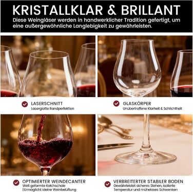 Набір келихів для вина PROST! 6 шт. 491 мл, без свинцю, для червоного та білого вина, 496 мл (набір 6 шт.)