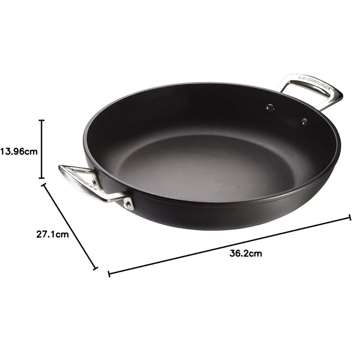 Сковорода Le Creuset з антипригарним покриттям з кришкою, 26 см, для всіх типів плит (вкл. індукційні), антрацит/срібло