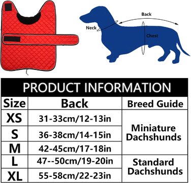 Зимова куртка MOREZI Dachshund, водонепроникна, вовна, регульована, S (довжина спинки 42-45см), помаранчева