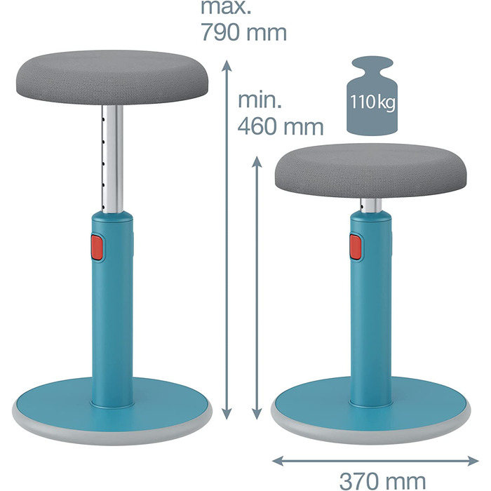 Табурет Leitz Active Sit-Stand, регульований по висоті 46-79 см, серія Ergo Cosy, сірий, 65180089