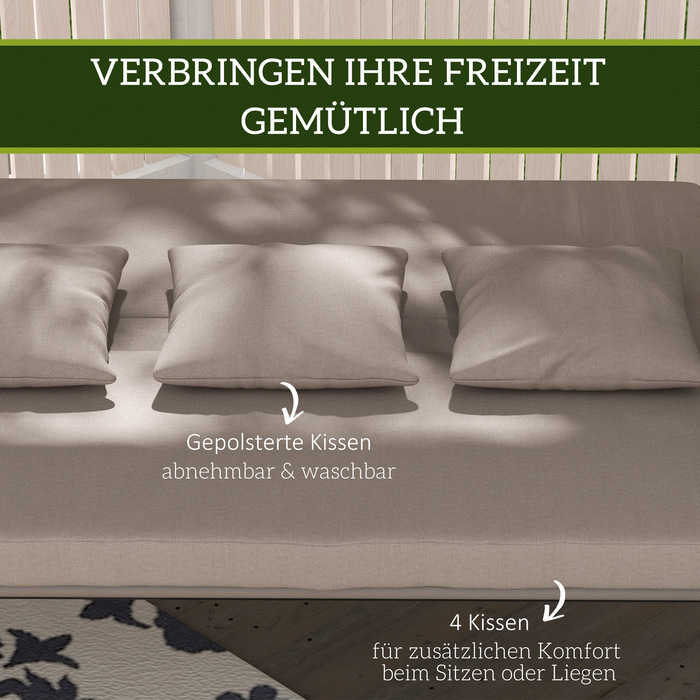 Шукаєте ідеальне місце для відпочинку на свіжому повітрі? Представляємо 2-в-1 гойдалку в стилі Голлівуд з функцією лежака! Ця простора 3-місна гойдалка-крісло з міцної сталі стане чудовим доповненням до вашого саду або тераси. Розміри: 170x110x153 см. Кол