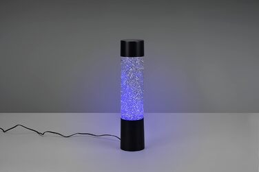 Настільна світлодіодна лампа Reality Leuchten Glitter R50871032, чорний пластик, прозоре скло, вкл. світлодіод 0,9 Вт зі зміною кольору RGB, ефект блиску з функцією завихрення