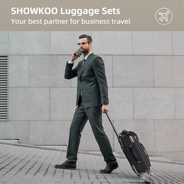 Набір валіз SHOWKOO 3 шт M/L/XL чорні