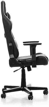 Ігрове крісло DXRacer Prince P08, шкірозамінник, чорно-біле, до 185 см