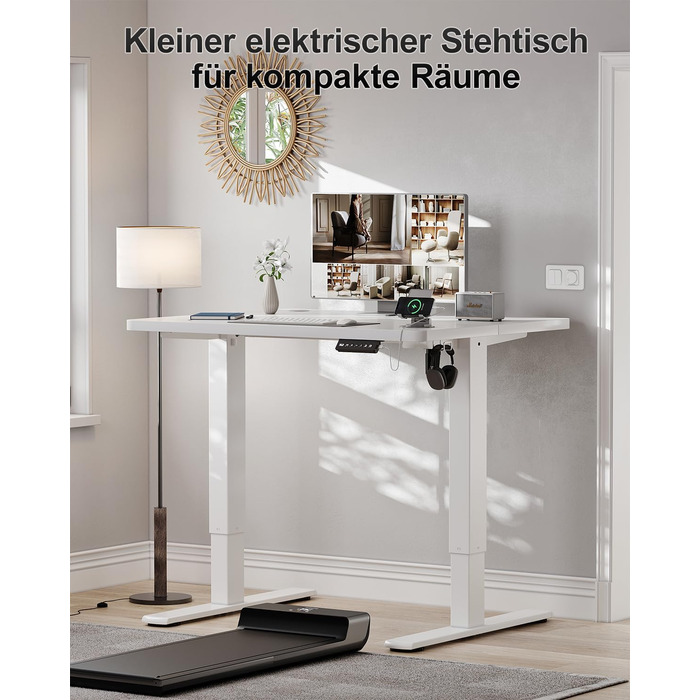 Дитячий електричний стіл Airfish, 80x60 см, регулювання висоти, пам'ять, для дому/офісу, білий