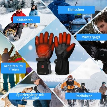 Електричні гріючі рукавички з акумулятором 7500mAh, OUTJUT для лижного спорту, чоловічі та жіночі, 3 режими нагріву, водонепроникні, з підтримкою сенсорного екрану, зимові рукавички, подарунок на Новий рік, розмір XL