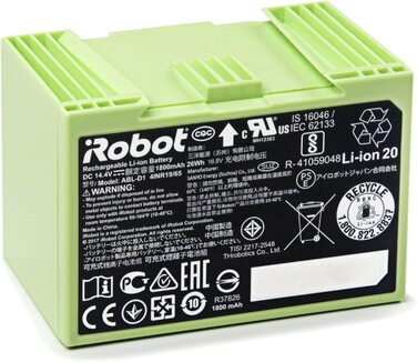 Оригінальні запчастини iRobot-літій-іонний акумулятор Roomba-сумісний з серіями Roomba e / i-зелений, Літіо 1800 маг і автоматична витяжна станція з оригінальною чистою базою вакуумні пакети 1 комплект з 3 шт. Комплект літіо 1800 маг Комплект з мішком для