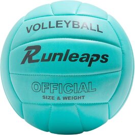 Волейбол Runleaps, Пляжний волейбол з м'яким дотиком, тренування волейбольним м'ячем для пляжної гри на відкритому повітрі в приміщенні, розмір 5 Синій