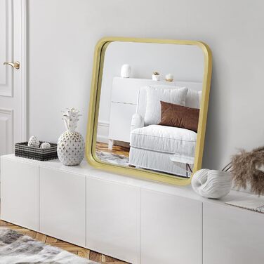 Дзеркало овальне Americanflat Spiegel Oval 30x61 см, золотий пластиковий каркас для ванної, вітальні, спальні