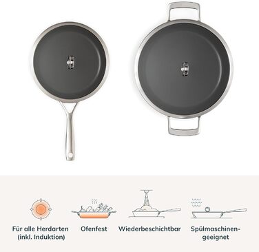 Сковорода Olav з мідним сердечником, 5-шарова, індукційна, можна мити в посудомийній машині, без PFOA (20 26)