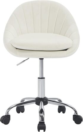 Крісло для дому та офісу WOLTU, ергономічне крісло, крісло для макіяжу, обертове крісло на колесах, крісло для робочого кабінету та спальні, з вагою до 150 кг, оксамит, бежеве, BS167cm