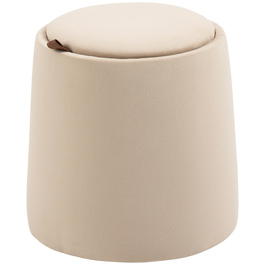 HOMCOM Ottoman Круглий пуф зі знімною кришкою для зберігання Beige Velvet Look Ø44 см x 47,5 см як журнальний столик