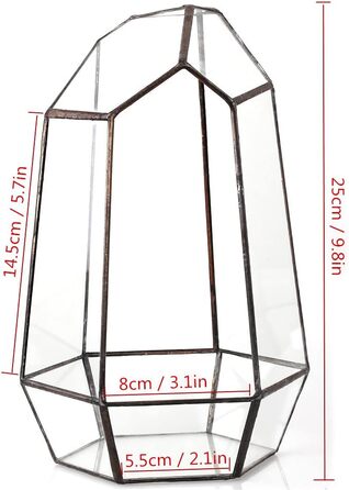 Скляне тераріум NCYP 16,5x16,5x25cm: геометричний дизайн, горщик для сукулентів та папоротей (без рослин)
