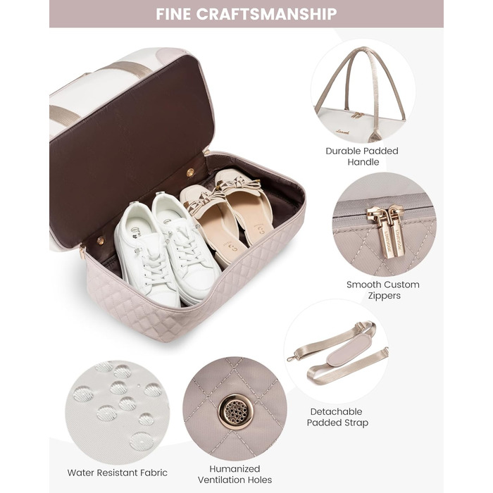 Сумка-мішок LOVEVOOK для подорожей: жіноча дорожня сумка-мішок з відділенням для взуття та мокрих речей, 2 шт. (35л, Beige & Khaki)