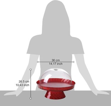 Форма для випічки Omada Design Linea Diamond з акрилу, 36 см, з кришкою, для фруктів та випічки, Made in Italy