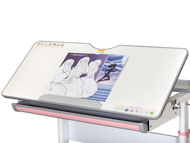 Дитячий стіл Mealux Vancouver Multicolor PN з полицею S50 (арт. BD-620 W/G MC+ PN+ S50 WG)