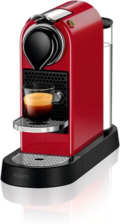 Еспресо-машина Nespresso Krups Citiz XN741B (червона), 1260 Вт, 1 л резервуар для води, автоматичне відключення
