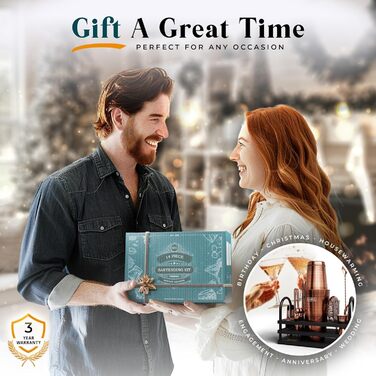 Набір бармена Bare Barrel Pro Mixology: 14 предметів, Boston Shaker (28oz), стійка, 35 рецептів, подарунковий набір