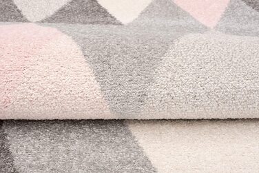 Килими Carpeto, килим для дитячої кімнати для хлопчиків і дівчаток - дитячий килим для ігрової кімнати для підлітків-багато кольорів і розмірів, пастельні тони (120 х 170 см, рожево-сірий 1)