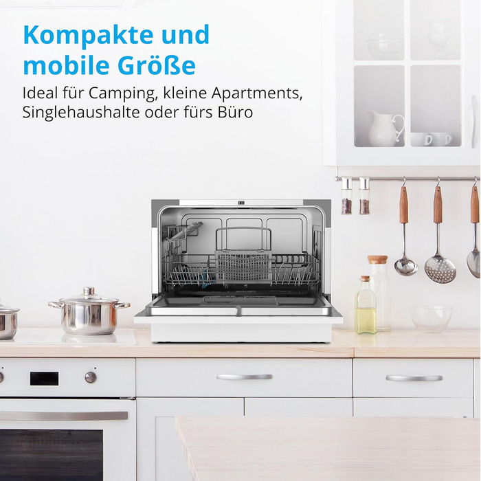 Посудомийна машина MEDION DWT60: 6 комплектів, 7 програм, ECO, AquaStop, LED дисплей, захист від дітей