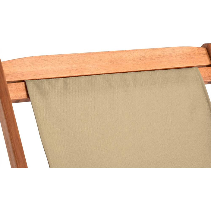 Лежак для відпочинку Casaria® з дерева, вологостійкий, складний, регульований, 160 кг, підлокітники, подушка для шиї, для саду та балкону, акація, 94x94x60 см (бежевий)