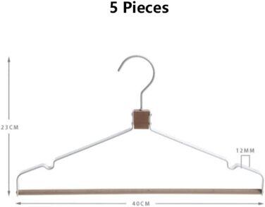 Вішалки Вішалки для одягу 5 упаковок Нековзні вішалки з пазами, металеві вішалки, вішалки для одягу, що економлять місце, вішалки (B)