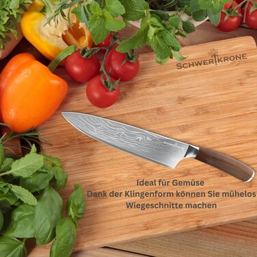 Ніж кухарський Schwertkrone Chef Messer з ручкою з горіхового дерева, Made in Germany
