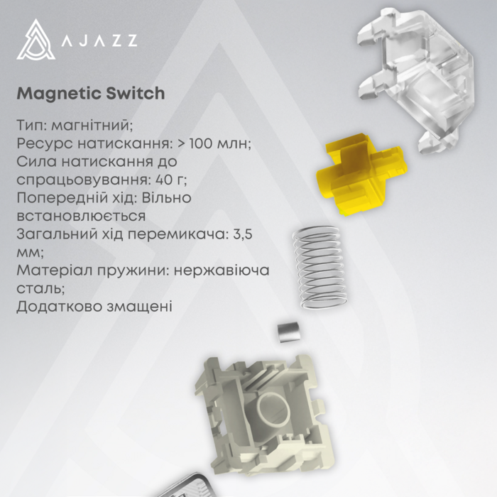 Клавіатура механічна дротова Ajazz AK680 MAX Magnetic Switch RGB USB White