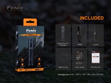 Ліхтарик FENIX Unisex-Adult Pd32 V2.0, різнокольоровий, звичайний