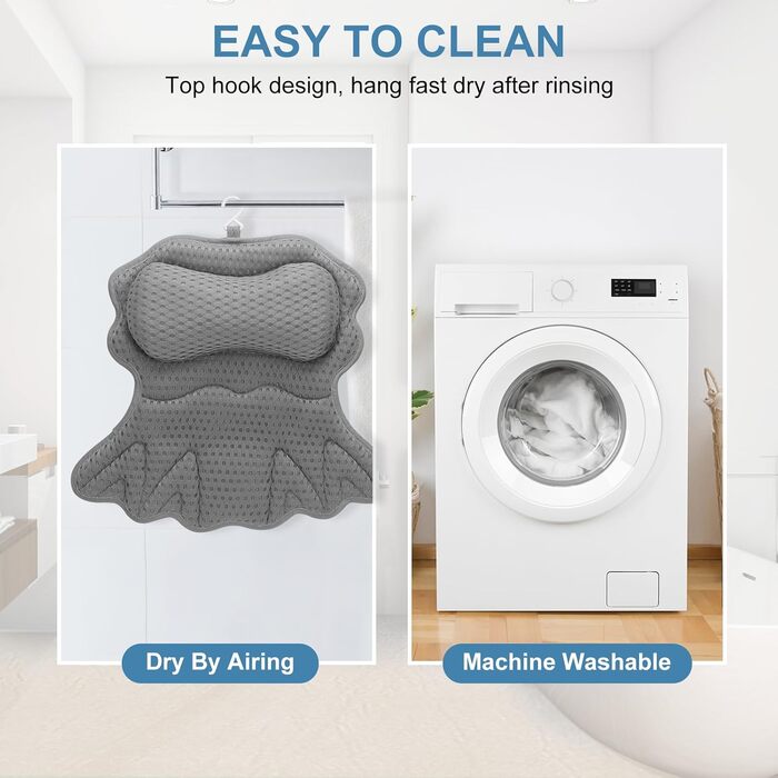 Підголовник для ванни SetSail: комфортна підтримка шиї та спини, сірий