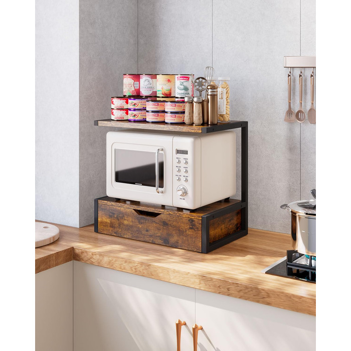 Підставка для принтера IBUYKE 2-ярусна, столик з полицею, органайзер для офісу, TLJ015W (Коричневий)