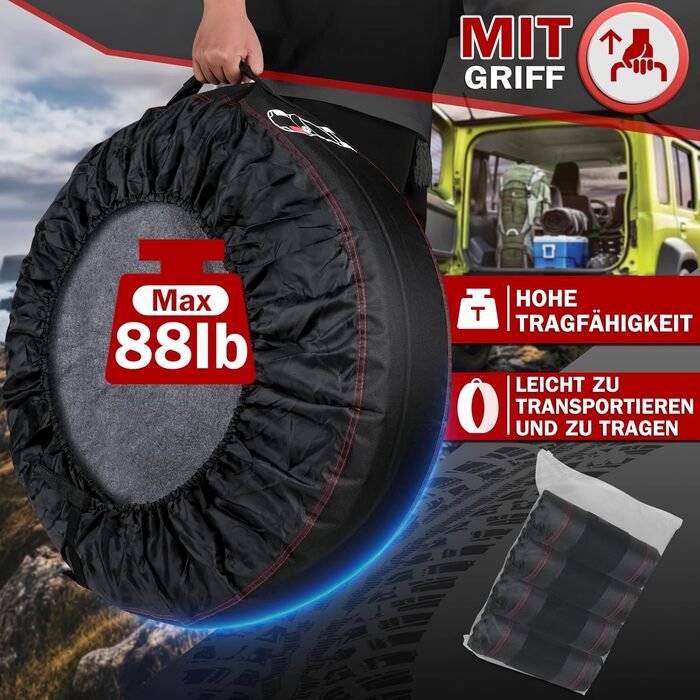 Захисні чохли для шин Moveland 18-22 дюйми (4 шт.) - водонепроникні, пилонепроникні, для зберігання та транспортування