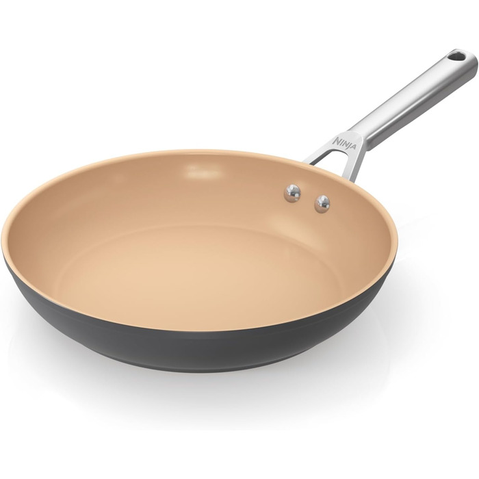 Набір кухонного посуду Ninja Extended Life з керамічним покриттям (5 предметів): сковорідки 20 та 24 см, каструлі 16, 18 та 20 см з кришками. Без PFOA, PFOA, свинцю та кадмію, безпечний для духовки до 285°C.
