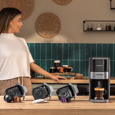 Еспресо-машина Cecotec Freestyle Compact Black: 1350W, Thermoblock, 20 Bar, 4-в-1, для кави, Dolce Gusto, Nespresso, K-Fee (700мл)