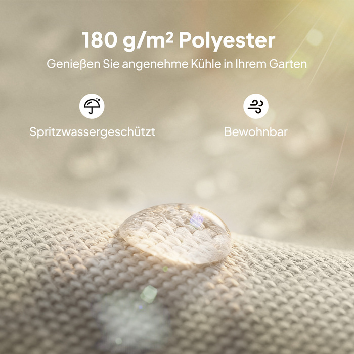 Замінний дах для перголи, сонцезахисний тент для навісу тераси, замінна тканина даху для павільйону 3 x 3 м, розміром 298x293 см, кремово-білий