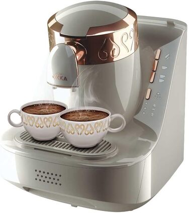 Кавомашина Arzum Okka: автоматична, 3 розміри порцій, самоочищення, 950 мл, білий колір