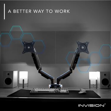 Кріплення для монітора Invision MX400 - 2 монітори, 19-32 дюйми, VESA 75/100 мм, регулювання висоти, настільний кріплення
