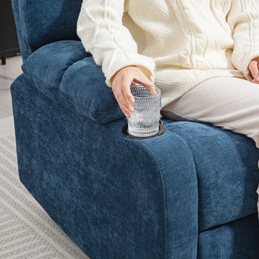 Крісло-релакс з підставкою для ніг, відкидне крісло, поворотне, до 150 кг, сталевий каркас, 88x96x108 см, темно-синій