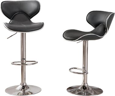 Барний стілець Roundhill Furniture Masaccio з оббивкою з штучної шкіри, поворотний, з регулюванням висоти, сірий, набір 2 шт.