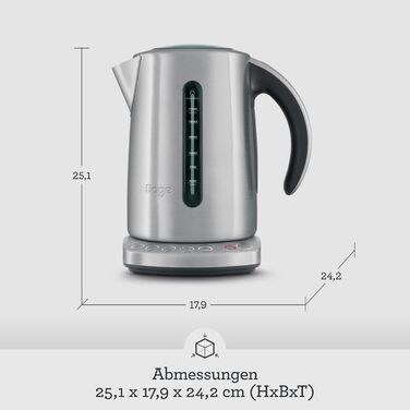 Електричний чайник Sage The Smart Kettle - 1.7L, нержавіюча сталь, швидкий нагрів, 5 режимів, підтримання тепла, 360° обертання