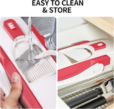 Регульований овочевий слайсер-мандліна для нарізки овочів та картоплі (рожевий)